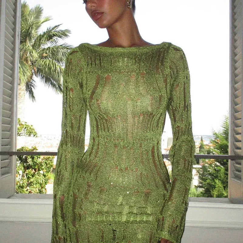 Elegant Long Woolen Dress Women - Bellarte Enchanté Elegant Long Woolen Dress Women